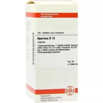 AGARICUS D 12 tablet, 200 kos AGARICUS D 12 tablet, 200 kos