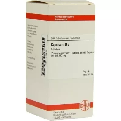 CAPSICUM D 6 tablet, 200 kos
