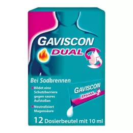 GAVISCON Dual 500mg/213mg/325mg Susp. v vrečki, 12X10 ml