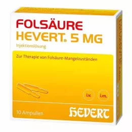 FOLSÄURE HEVERT 5 mg ampule, 10 kos