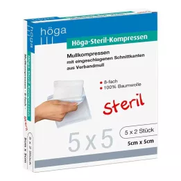 HÖGA-KOMPRESSEN 5x5 cm sterilni 8-potni, 5X2 kos