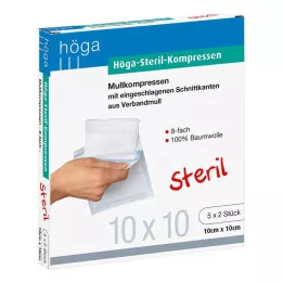 HÖGA-KOMPRESSEN 10x10 cm sterilni 8-potni, 5X2 kos
