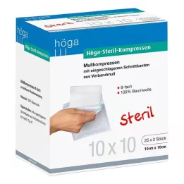 HÖGA-KOMPRESSEN 10x10 cm sterilni 8-smerni, 25X2 kos