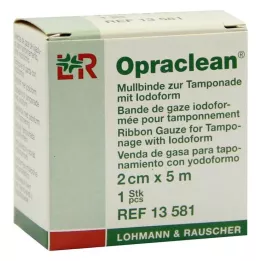 OPRACLEAN Gaza za tampon z jodoformom 2 cm x 5 m, 1 kos