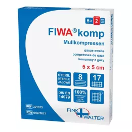 MULLKOMPRESSEN 5x5 cm sterilni 8-potni, 5X2 kos