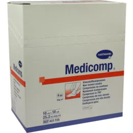 MEDICOMP Flis komp.sterilni 10x10 cm 4-slojni, 50 kos