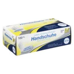 HANDSCHUHE Lateks za enkratno uporabo v prahu M, 100 kos