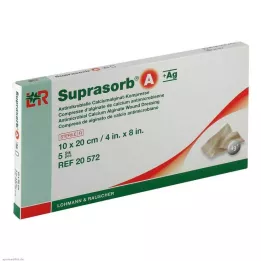 SUPRASORB A+Ag Antimik.Cal.Alginate Compr.10x20 cm, 5 kos