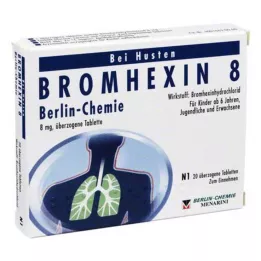 BROMHEXIN 8 Berlin Chemie obloženih tablet, 20 kos