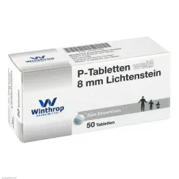 P TABLETTEN bela 8 mm, 50 kos