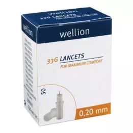 WELLION Lancete 33 G, 50 kos