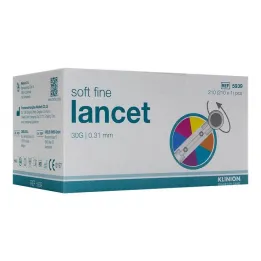 Klinion Soft fine barvne lancete 30 G, 210 kos