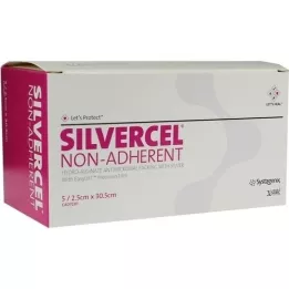SILVERCEL Nesprijemajoča tamponada 2,5x30,5 cm, 5 kos