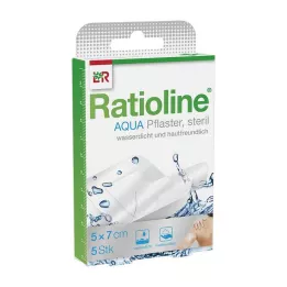 RATIOLINE aqua tuš obliž Plus 5x7 cm sterilni, 5 kom