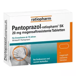PANTOPRAZOL-ratiopharm SK 20 mg gastrorezistentne tablete, 7 kos