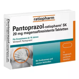 PANTOPRAZOL-ratiopharm SK 20 mg gastrorezistentne tablete, 14 kos