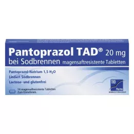 PANTOPRAZOL TAD 20 mg za zgago. gastrorezistentne tablete, 14 kom