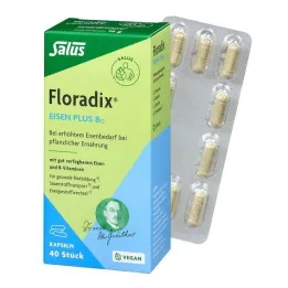Floradix železo plus B12 veganske kapsule, 40 kom