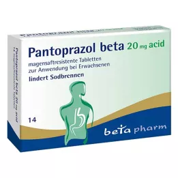 PANTOPRAZOL beta 20 mg kisline gastrorezistentne tablete, 14 kos