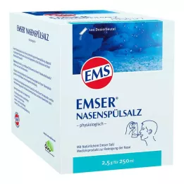 EMSER Fiziološka steklenička s soljo za izpiranje nosu, 100 kos