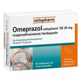 OMEPRAZOL-ratiopharm SK 20 mg gastrorezistentne trde kapsule, 14 kos