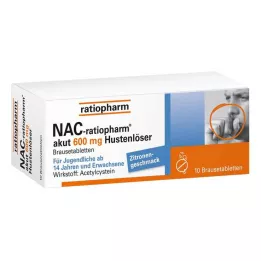 NAC-ratiopharm akut 600 mg šumeče tablete za izkašljevanje proti kašlju, 10 kos