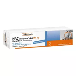 NAC-ratiopharm akut 600 mg šumeče tablete za izkašljevanje proti kašlju, 20 kos