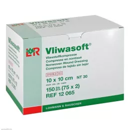 VLIWASOFT Komprese iz netkanega tekstila 10x10 cm sterilne 4l., 150 kos