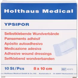 WUNDVERBAND Ypsipor sterilni 7,5x10 cm, 10 kos