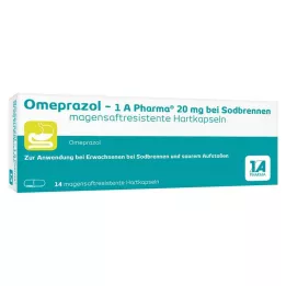 OMEPRAZOL-1A Pharma 20 mg proti zgagi HKM, 14 kos