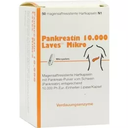 PANKREATIN 10.000 Laves mikro želodčni sok trde kapsule, 50 kos