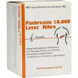PANKREATIN 10.000 Laves mikro želodčni sok trde kapsule, 100 kos