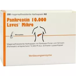 PANKREATIN 10.000 Laves mikro želodčni sok trde kapsule, 200 kos