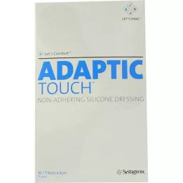 ADAPTIC Touch 5x7,6 cm nelepljiva silikonska obloga za rane, 10 kos