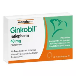 GINKOBIL-ratiopharm 40 mg filmsko obložene tablete, 30 kos