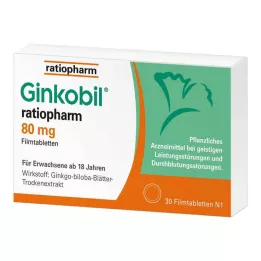 GINKOBIL-ratiopharm 80 mg filmsko obložene tablete, 30 kos