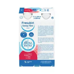 FRESUBIN ENERGY Fiber DRINK Steklenička za pitje Jagoda 6X4X200 ml