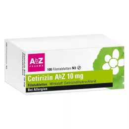 CETIRIZIN AbZ 10 mg filmsko obložene tablete, 100 kos