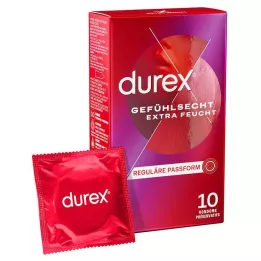 DUREX Ekstra vlažni kondomi na pravi občutek, 10 kosov