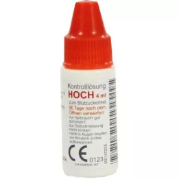 GLUCO TEST Plus kontrolna raztopina visoka, 4 ml