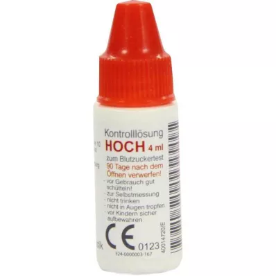 GLUCO TEST Plus kontrolna raztopina visoka, 4 ml