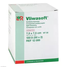 VLIWASOFT Režaste komprese 7,5x7,5 cm sterilne 4l, 50X2 kos