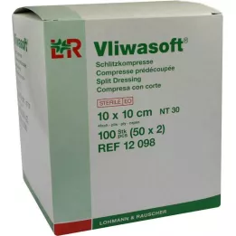 VLIWASOFT Režaste komprese 10x10 cm sterilne 4-slojne, 50X2 kos