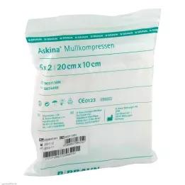 ASKINA Obkladki iz gaze 10x20 cm sterilni, 5X2 kom