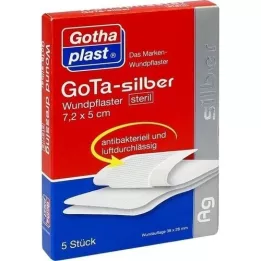 GOTA SILBER Obliž za rane 5x7,2 cm sterilen, 5 kosov