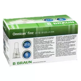 OMNICAN fine Pen kanila 31 G 0,25x6 mm, 100 kos