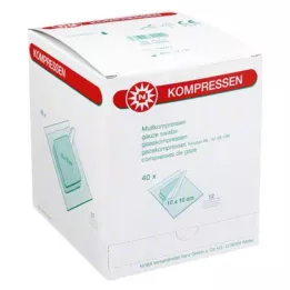 MULLKOMPRESSEN 10x10 cm sterilni 12-kratni, 40X2 kos