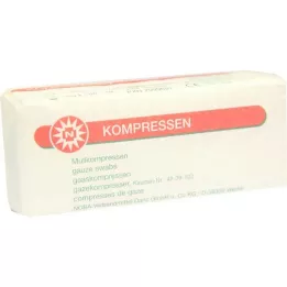 MULLKOMPRESSEN 5x5 cm nesterilno 8-kratno, 100 kos