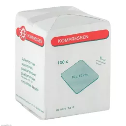 MULLKOMPRESSEN 10x10 cm nesterilno 8-slojno, 100 kos