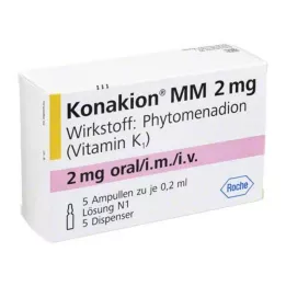 KONAKION MM 2 mg raztopina, 5 kos